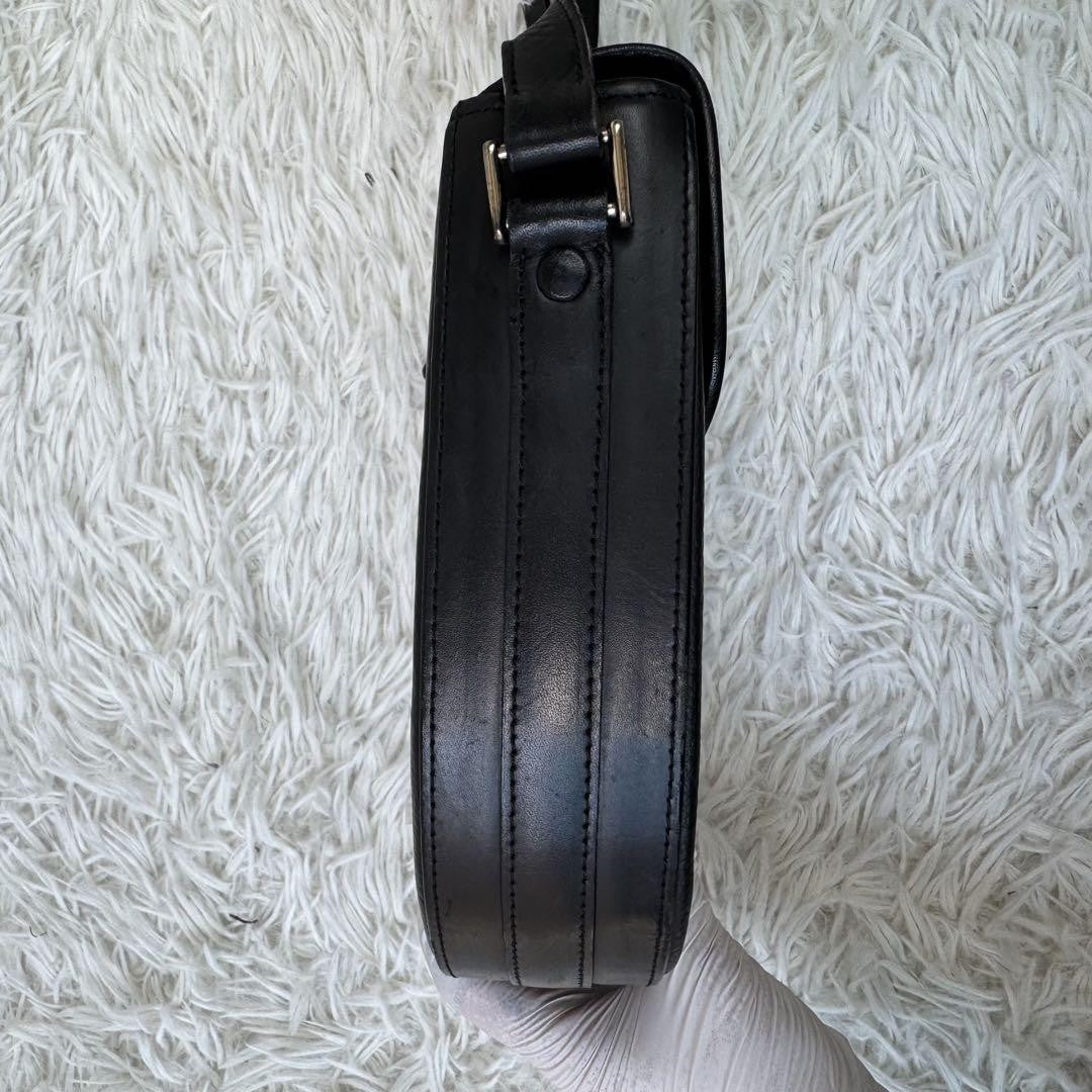 BURBERRY Shoulder Bag Purse Nova Check Leather Black Authentic