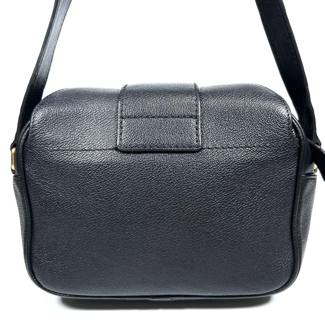 BURBERRY Shoulder Bag Purse Nova Check Leather Black Authentic
