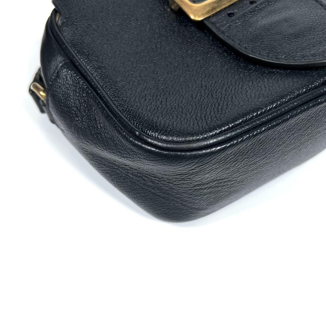 BURBERRY Shoulder Bag Purse Nova Check Leather Black Authentic