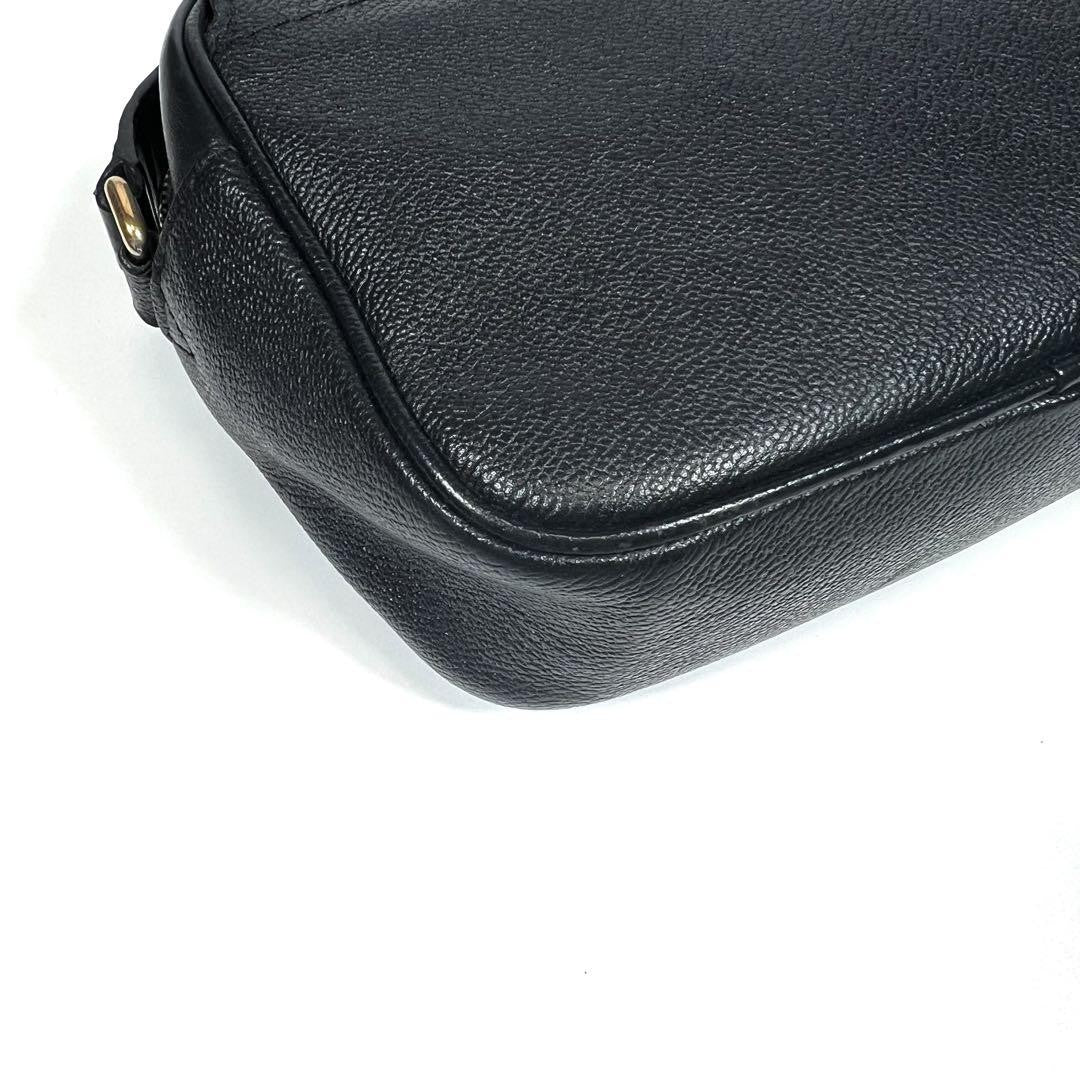 BURBERRY Shoulder Bag Purse Nova Check Leather Black Authentic