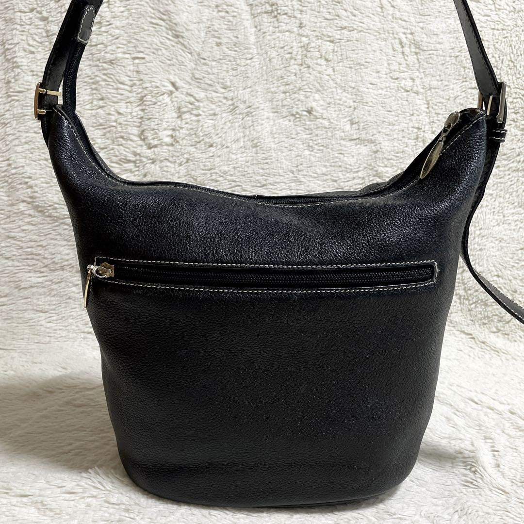 BURBERRY Shoulder Bag Purse Nova Check Leather Black Authentic