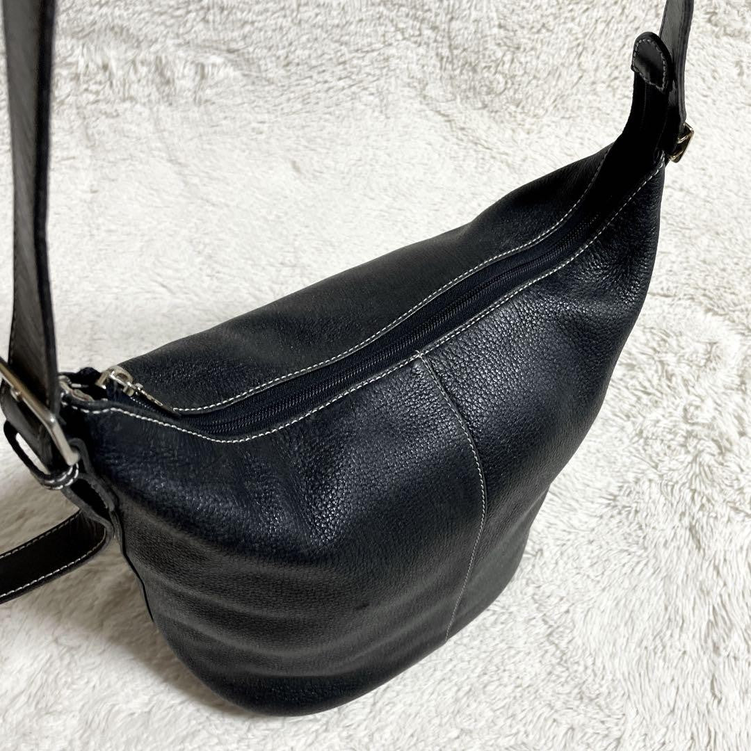 BURBERRY Shoulder Bag Purse Nova Check Leather Black Authentic