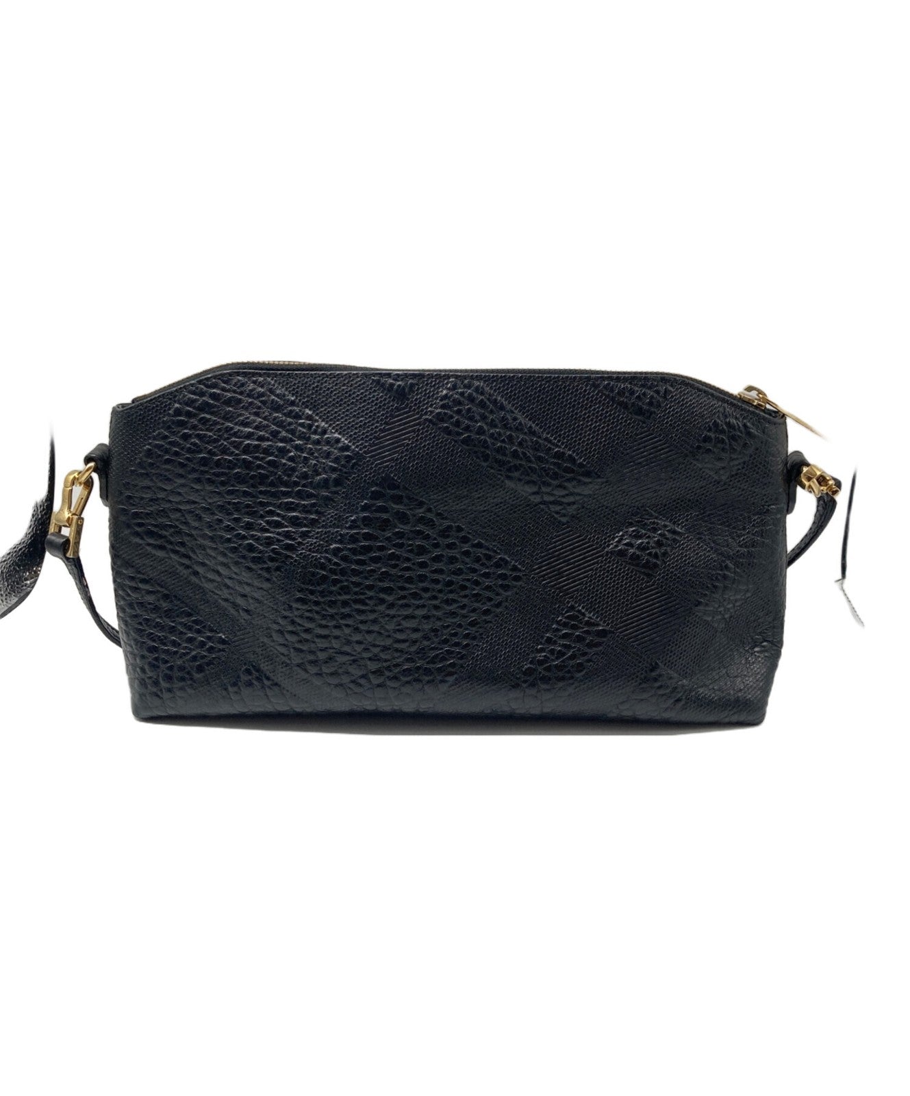 BURBERRY Shoulder Bag Purse Leather Black Authentic
