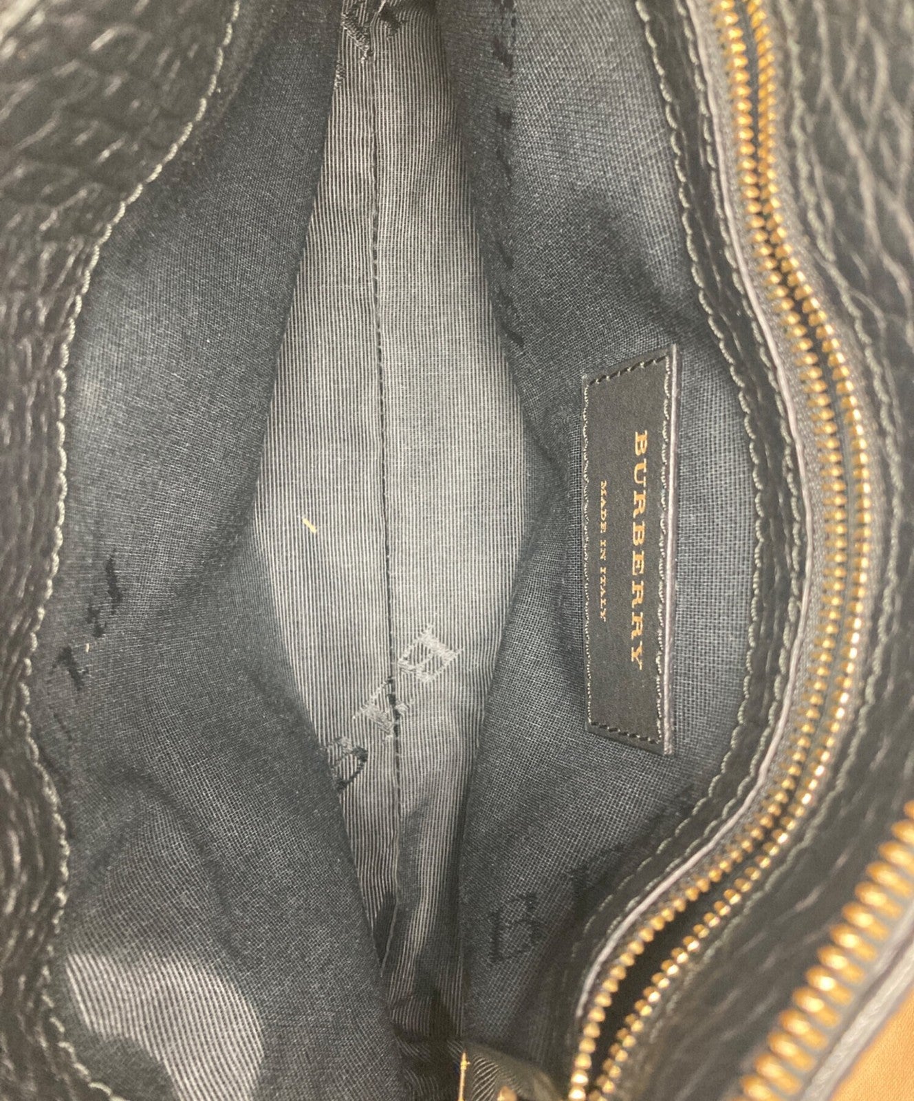 BURBERRY Shoulder Bag Purse Leather Black Authentic