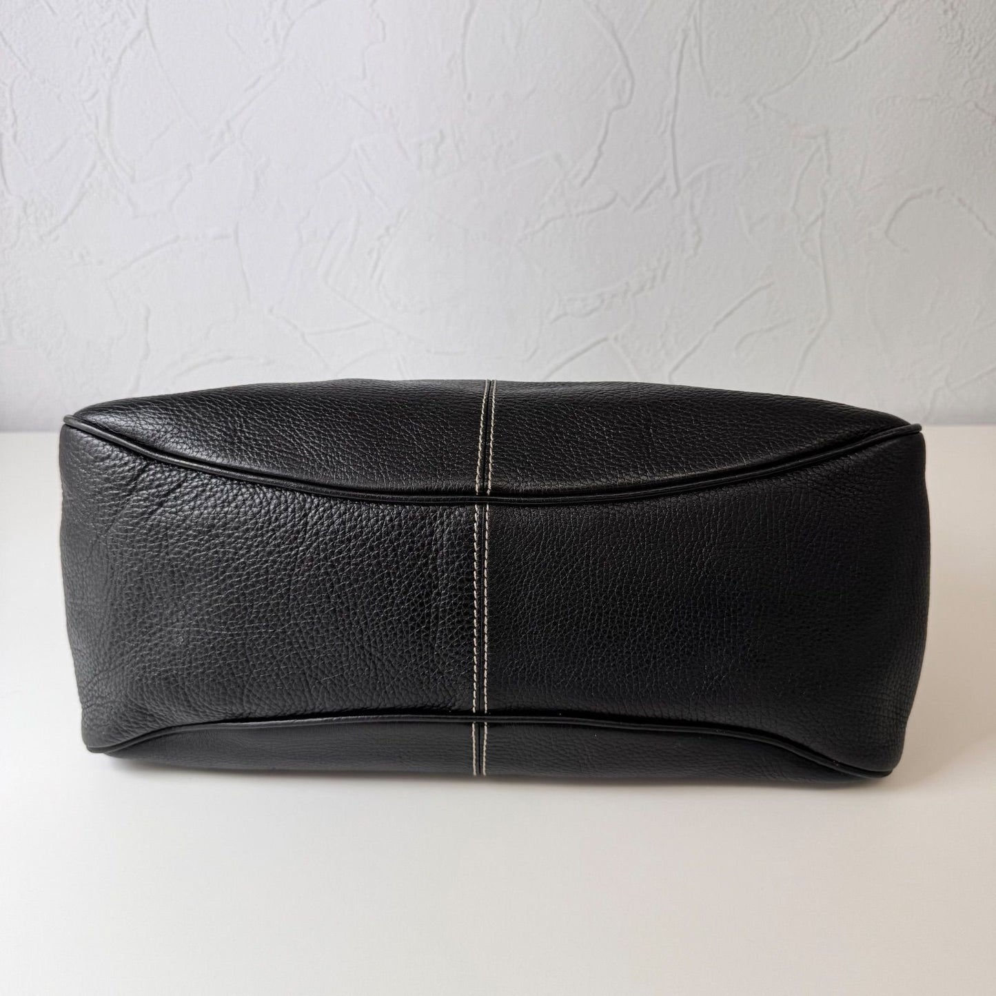 TOD'S Hand Bag Tote Purse Leather Black Authentic