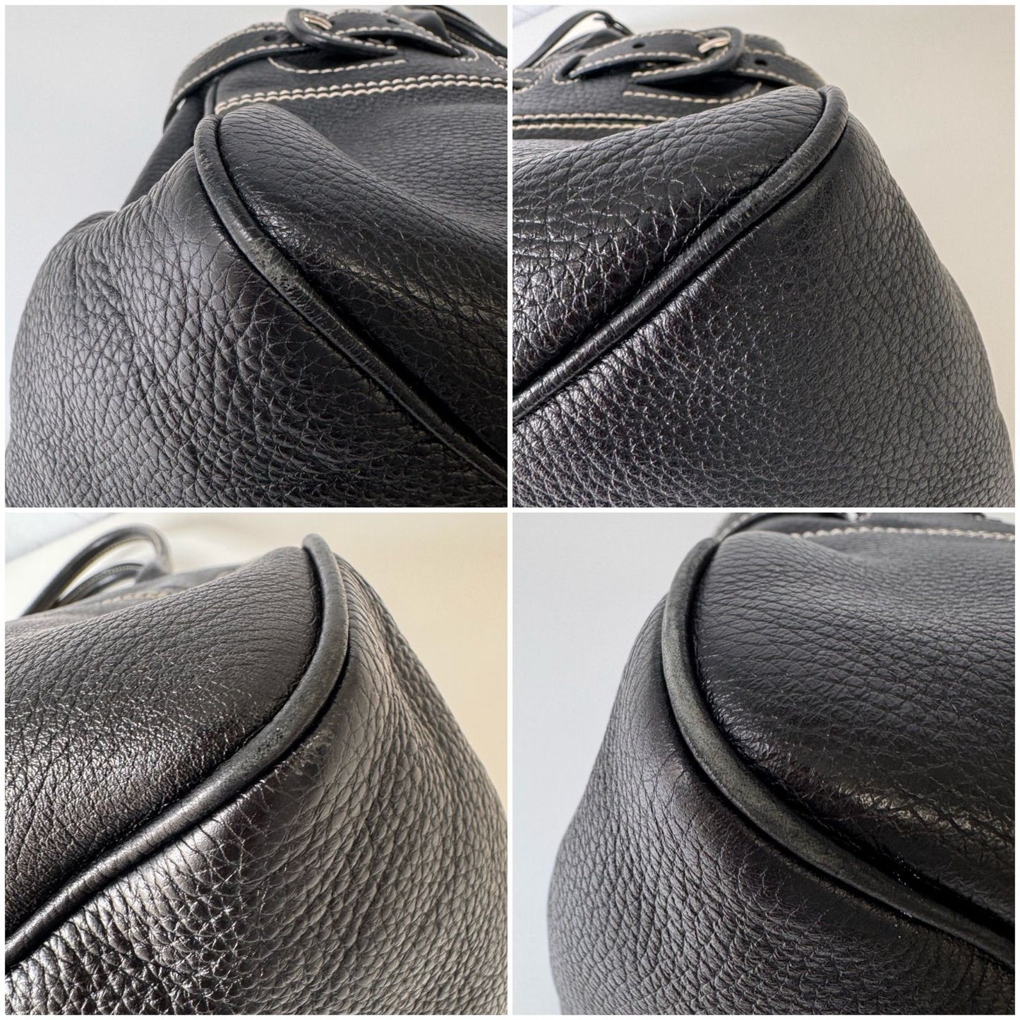 TOD'S Hand Bag Tote Purse Leather Black Authentic