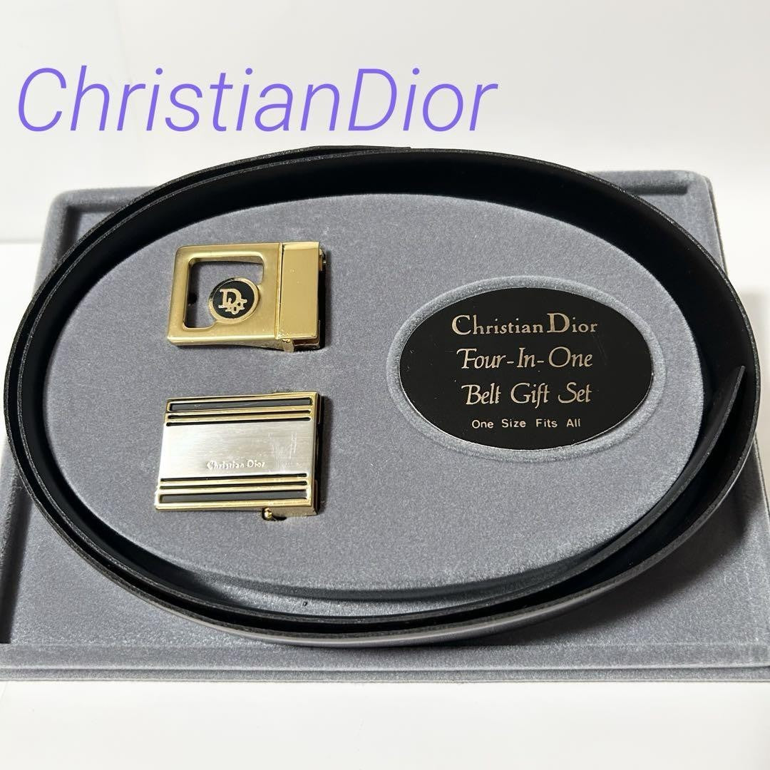 Christian Dior Herren Gürtel Logo Leder Schwarz Braun Authentisch
