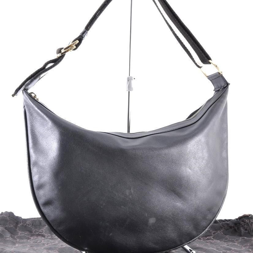 GUCCI Shoulder Bag Purse Leather Black Authentic