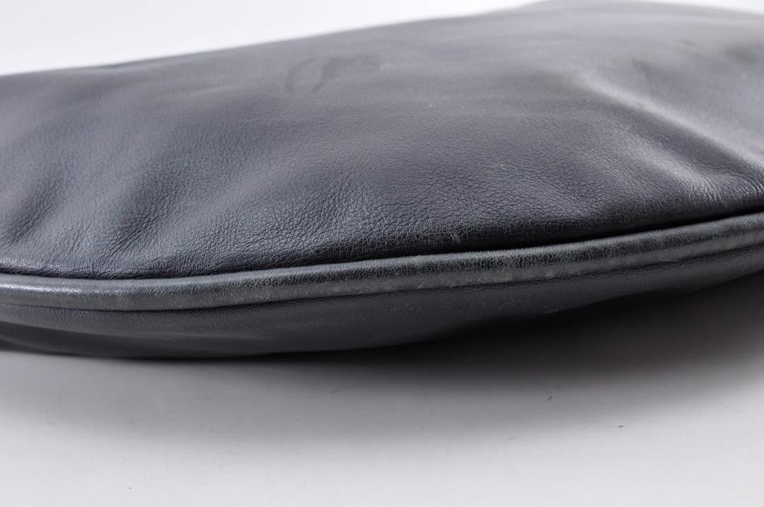 GUCCI Shoulder Bag Purse Leather Black Authentic