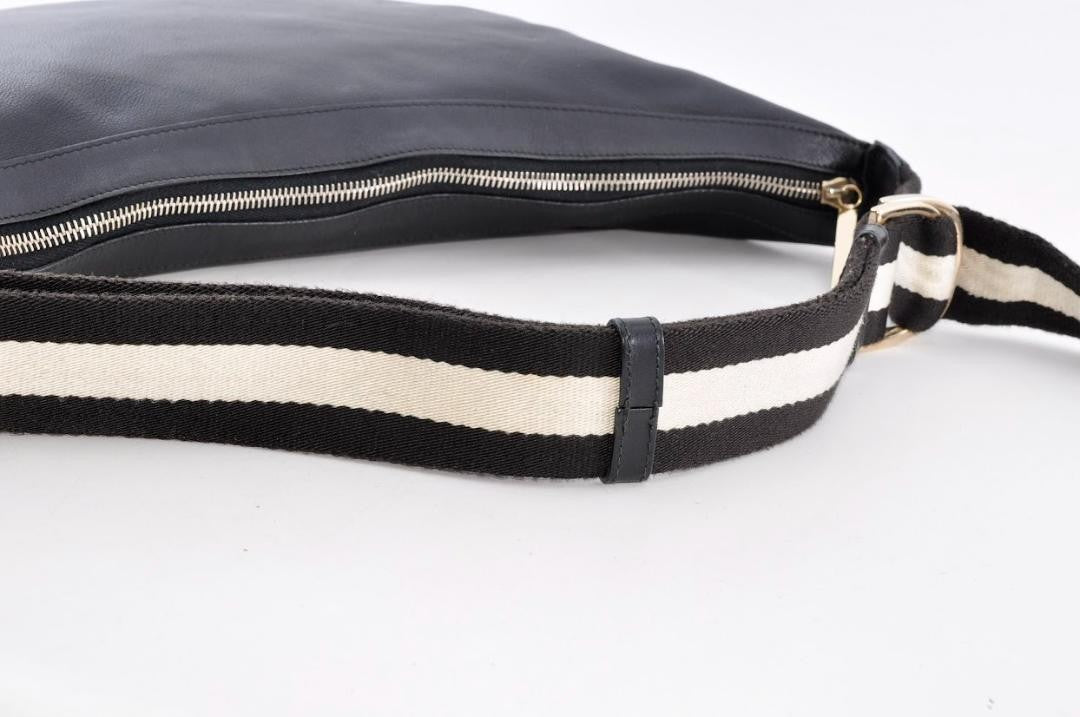 GUCCI Shoulder Bag Purse Leather Black Authentic