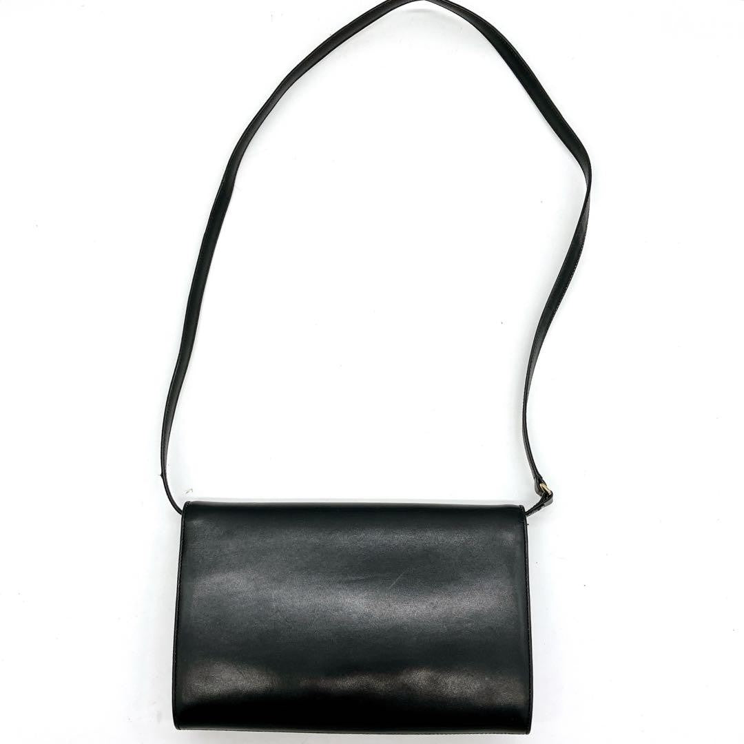 GUCCI Shoulder Bag Purse GG Leather Black Authentic