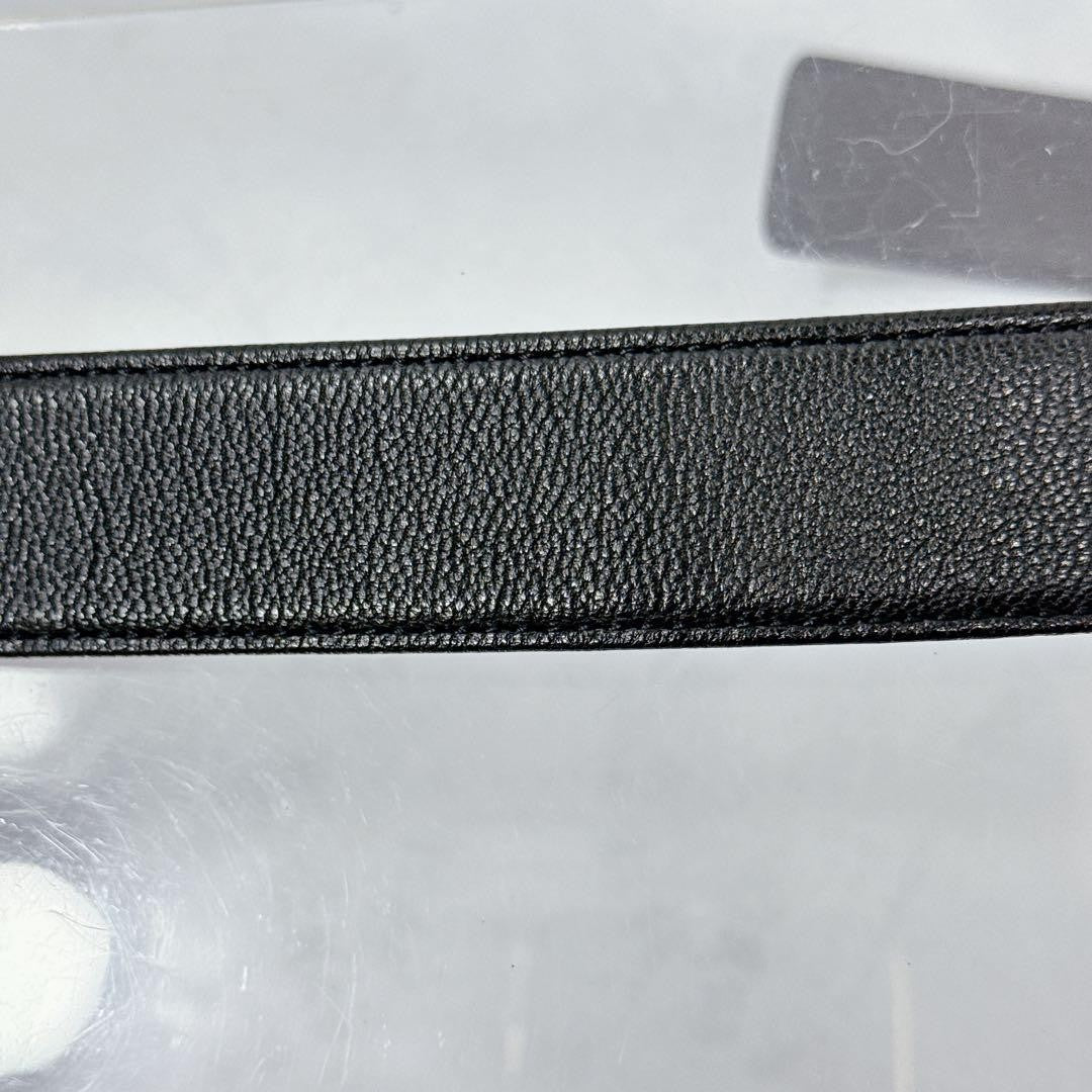 Saint Laurent Men's Belt YSL Cassandra Leather Black Authentic