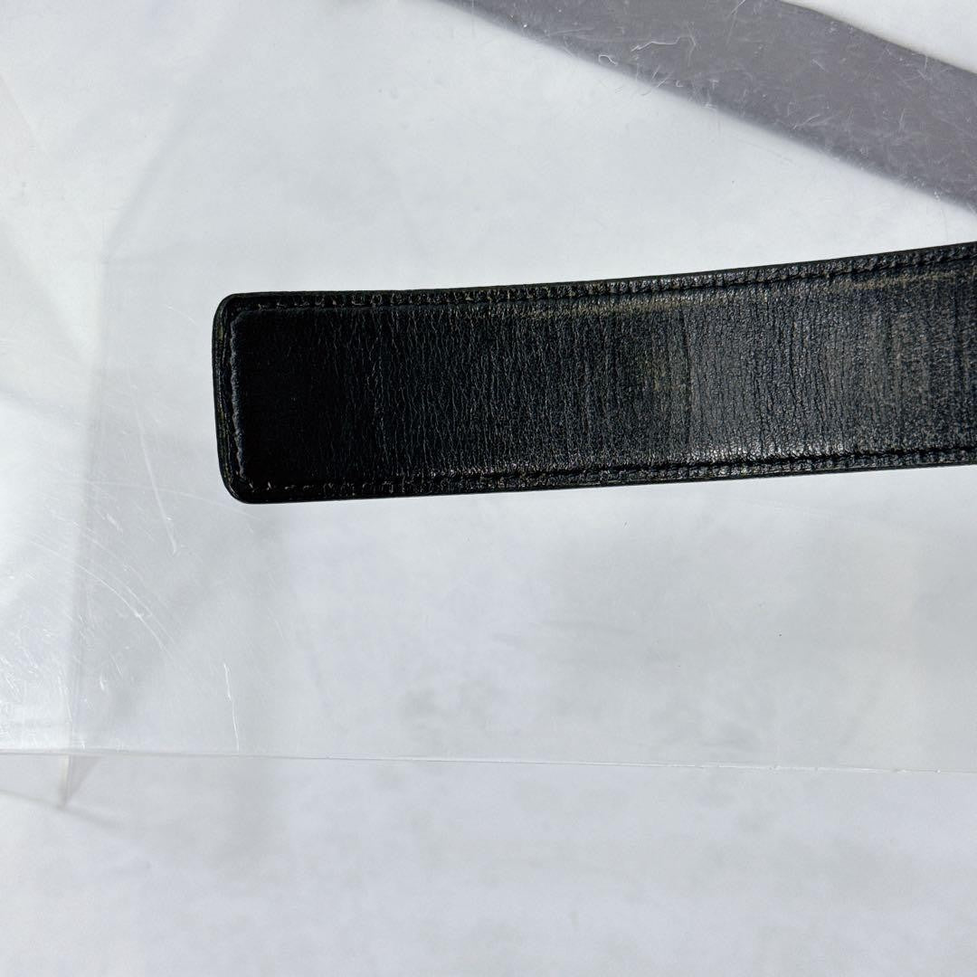 Saint Laurent Men's Belt YSL Cassandra Leather Black Authentic