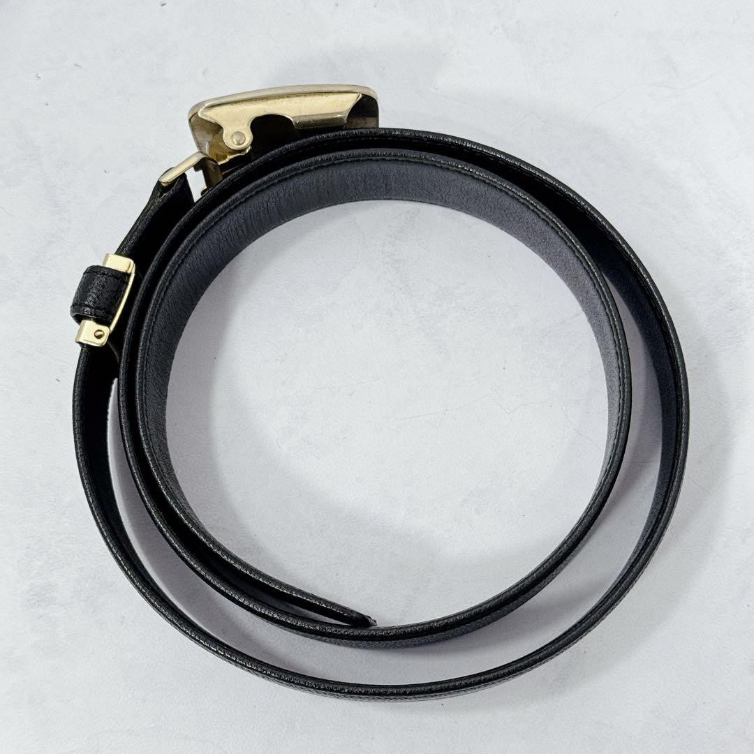 Saint Laurent Men's Belt YSL Cassandra Leather Black Authentic