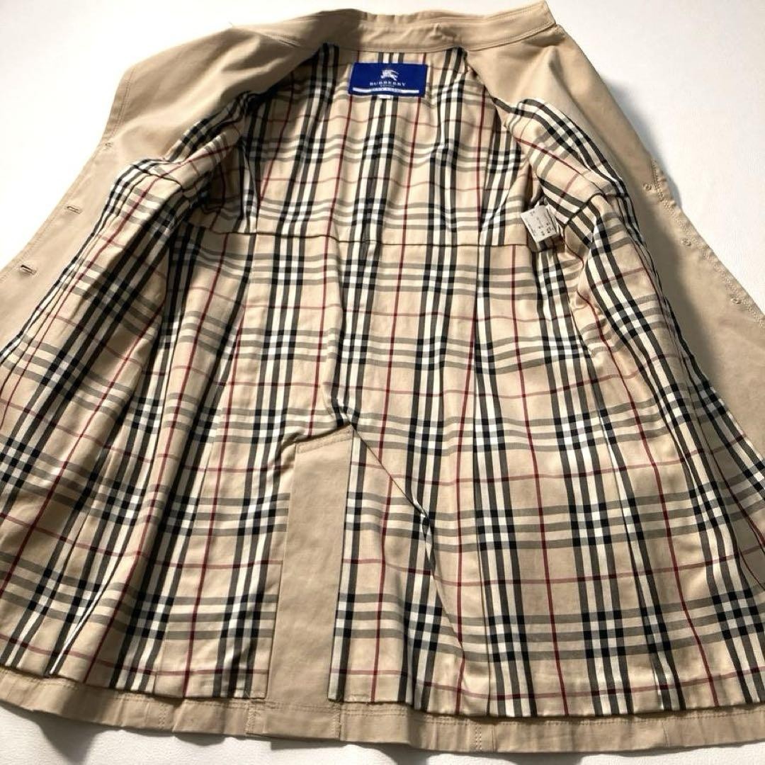 BURBERRY BLUE LABEL Coat Nova Check Asian fit M 38 US size S Beige Authentic
