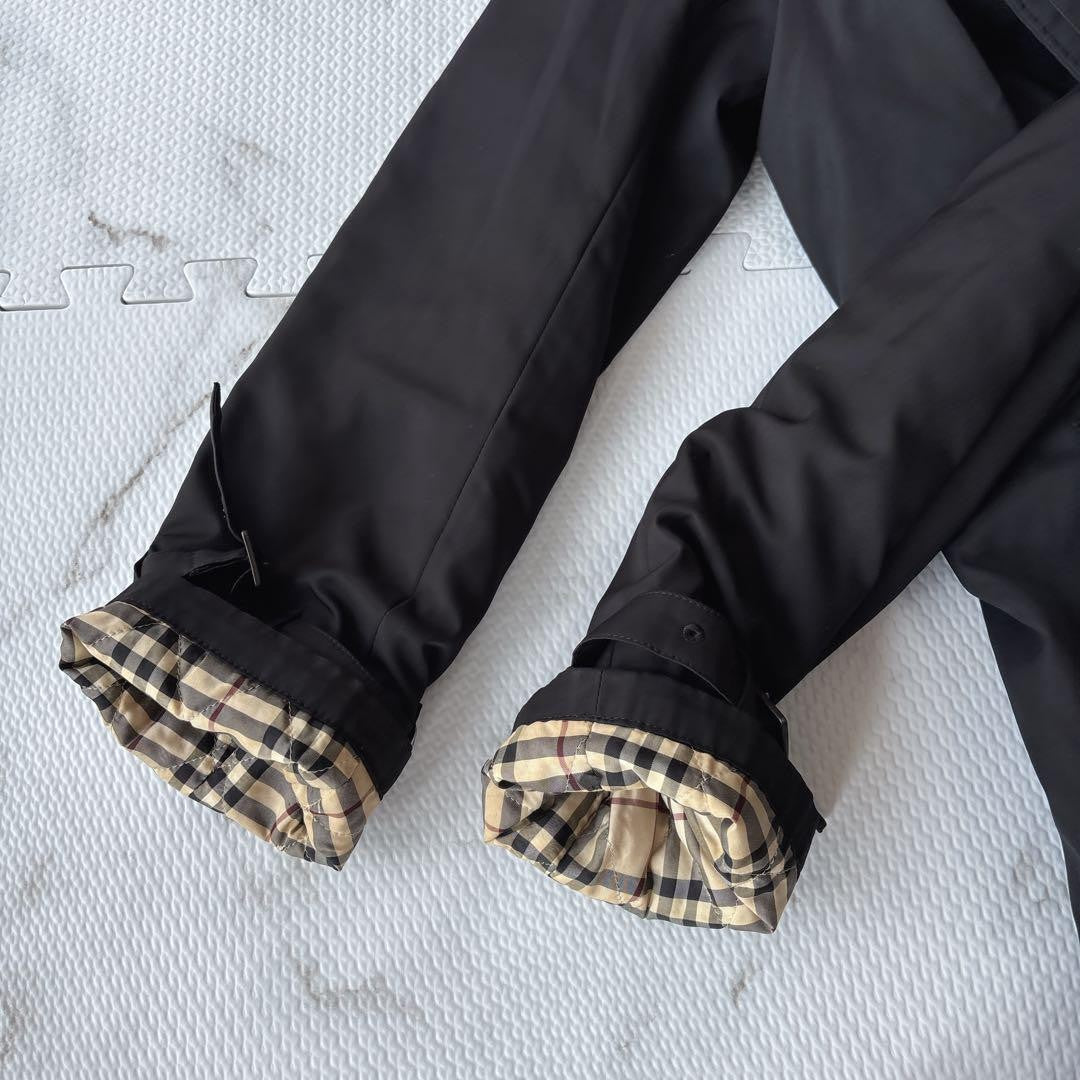 BURBERRY LONDON Coat Nova Check Asian fit L 40 US size M Black Authentic