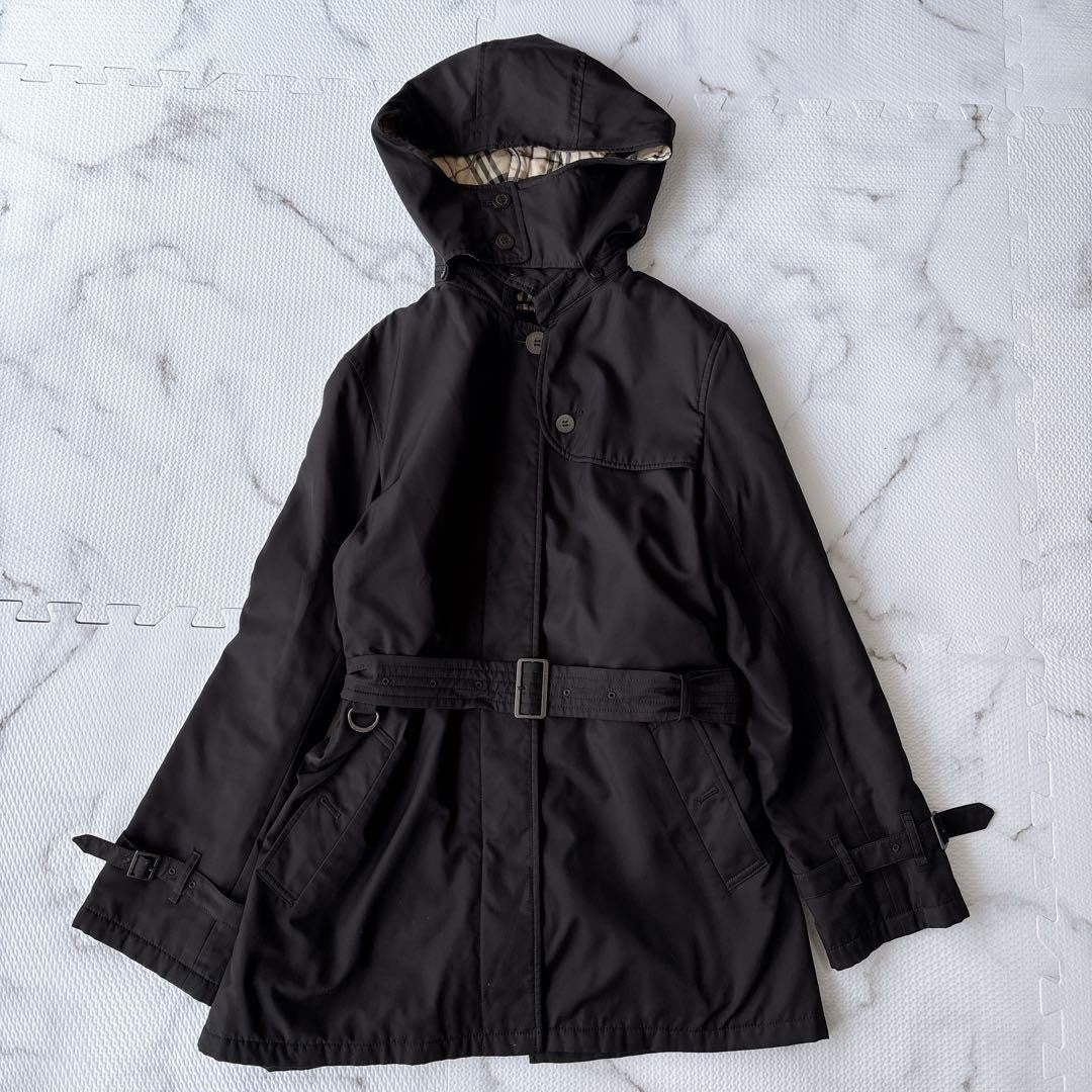 BURBERRY LONDON Coat Nova Check Asian fit L 40 US size M Black Authentic