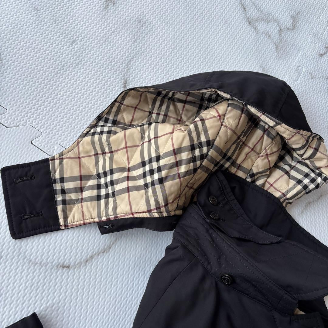 BURBERRY LONDON Coat Nova Check Asian fit L 40 US size M Black Authentic