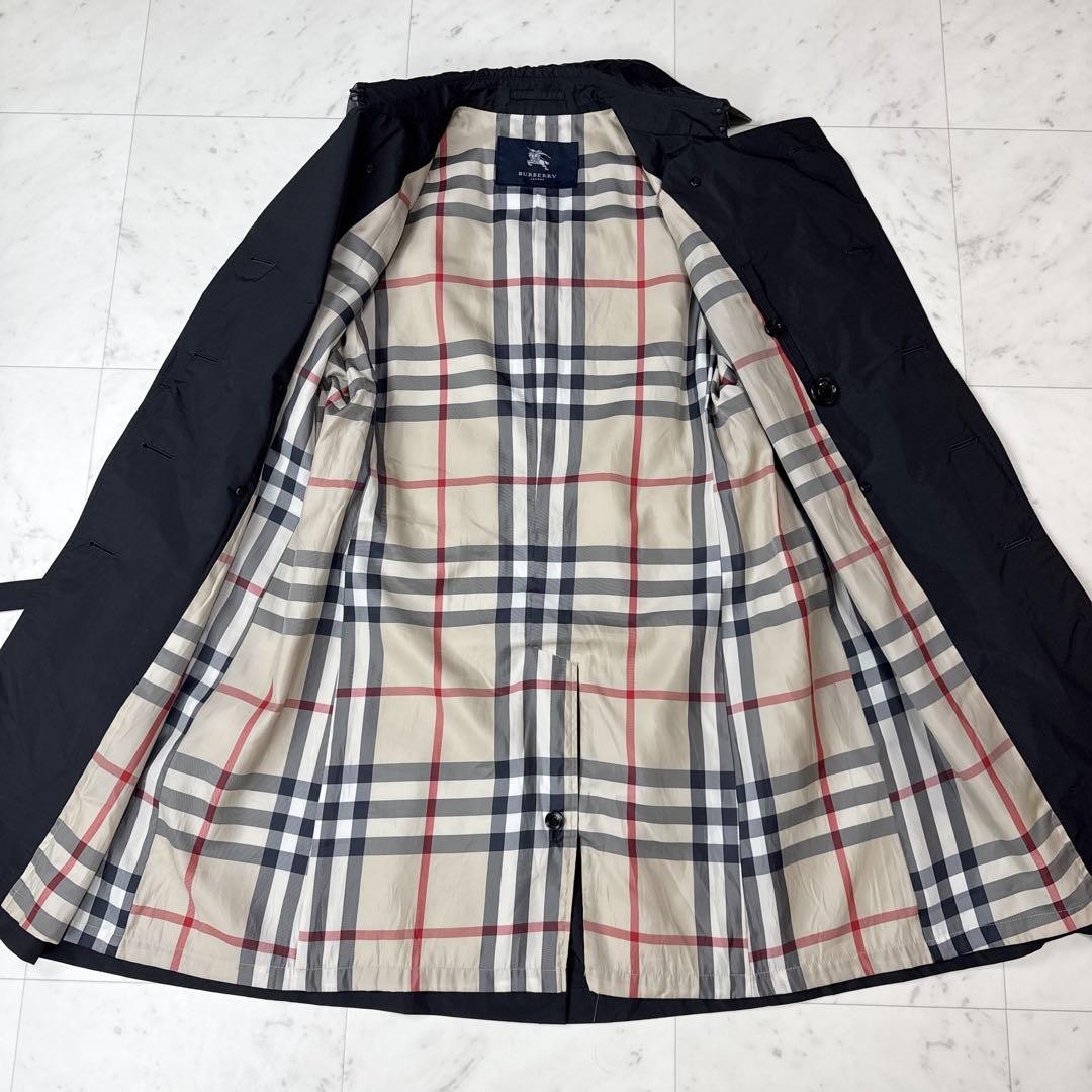 BURBERRY LONDON Coat Nova Check Asian fit L US size M Black Authentic