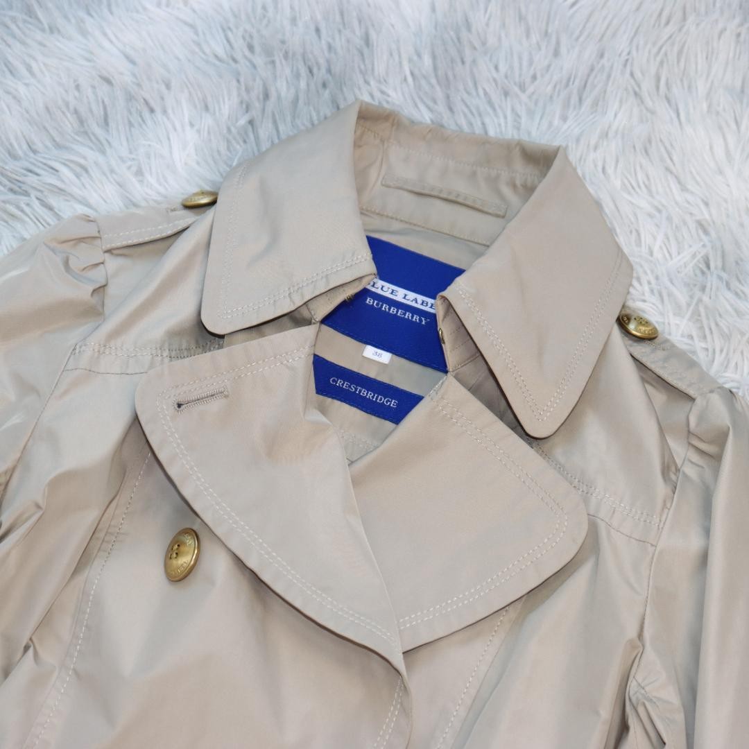 BURBERRY BLUE LABEL Coat Asian fit M 38 US size S Beige Authentic