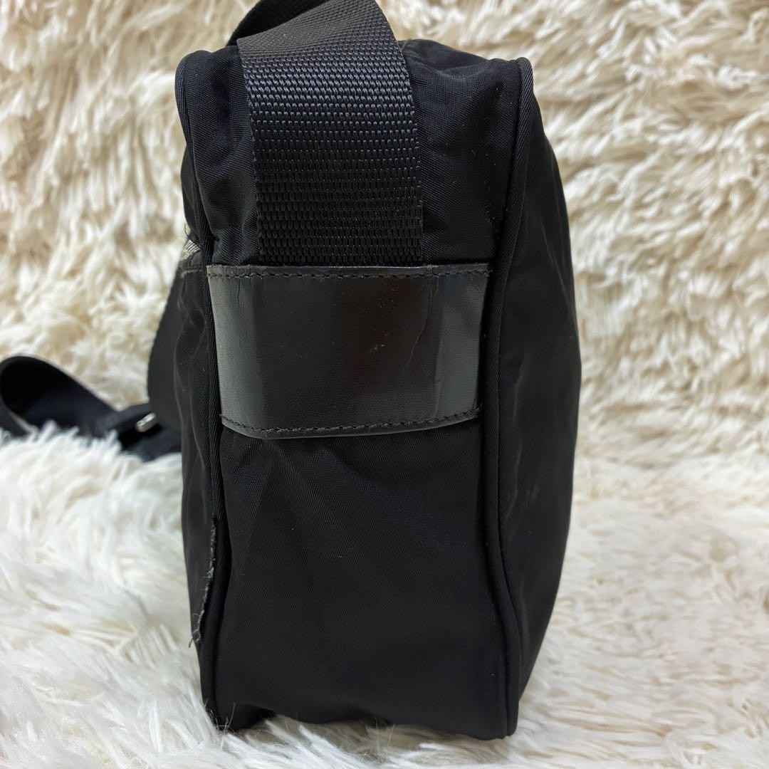 PRADA Shoulder Camera Bag Purse Logo Nylon Black Authentic