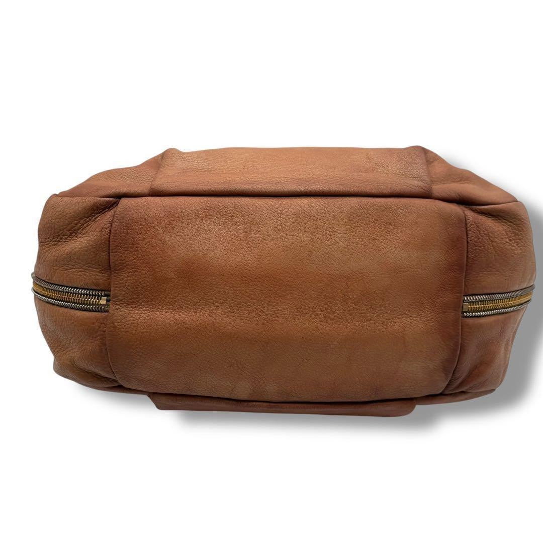 PRADA Hand Bag Tote Purse Leather Brown Authentic