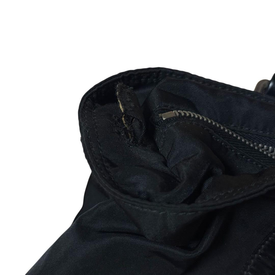 PRADA Mini Hand Bag Tote Purse Logo Nylon Leather Black Authentic