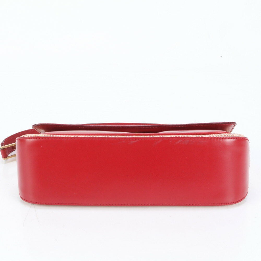 Salvatore Ferragamo Hand Shoulder Bag Tote Purse Gancini Leather Red Authentic