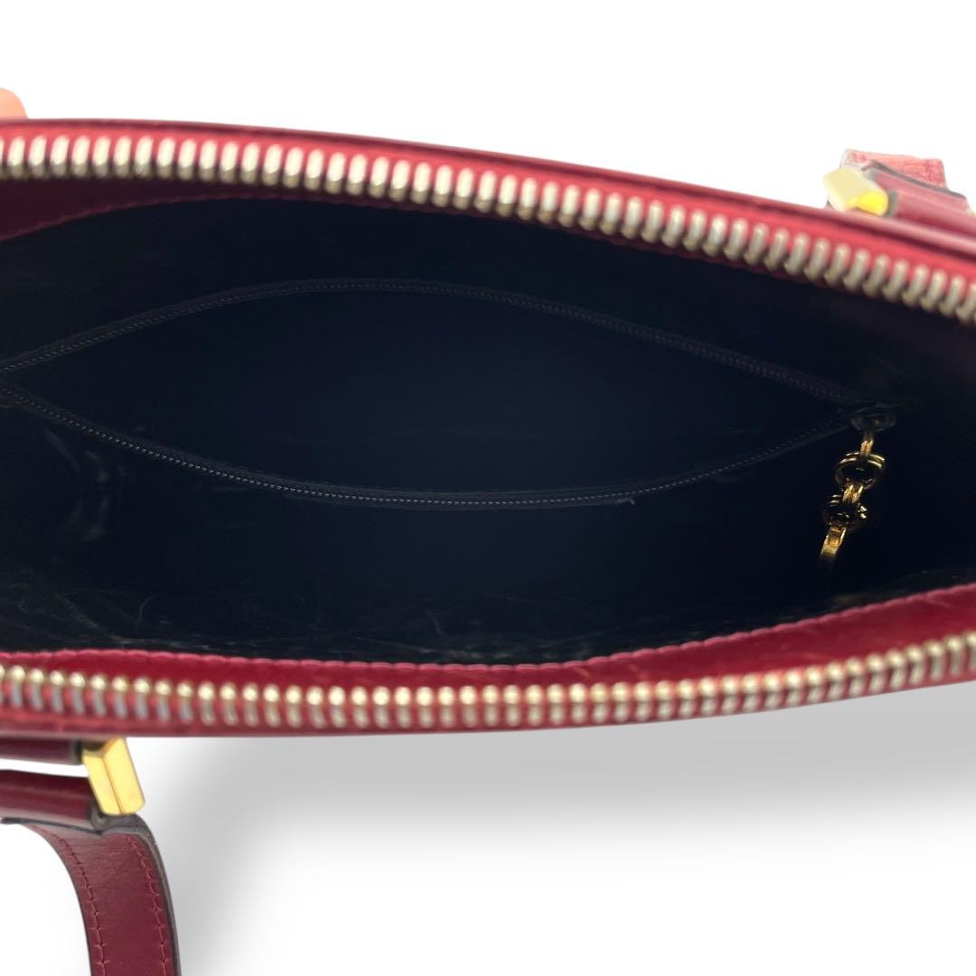 Salvatore Ferragamo Shoulder Bag Purse Suede Leather Red Authentic
