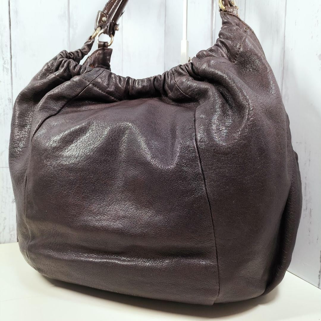 Salvatore Ferragamo Hand Bag Tote Purse Vara Ribbon Leather Brown Authentic
