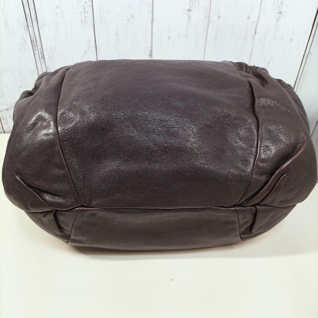 Salvatore Ferragamo Hand Bag Tote Purse Vara Ribbon Leather Brown Authentic