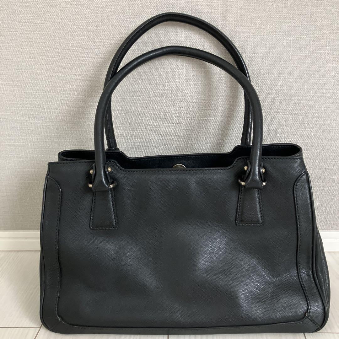 Salvatore Ferragamo Hand Bag Tote Purse Gancini Black Authentic