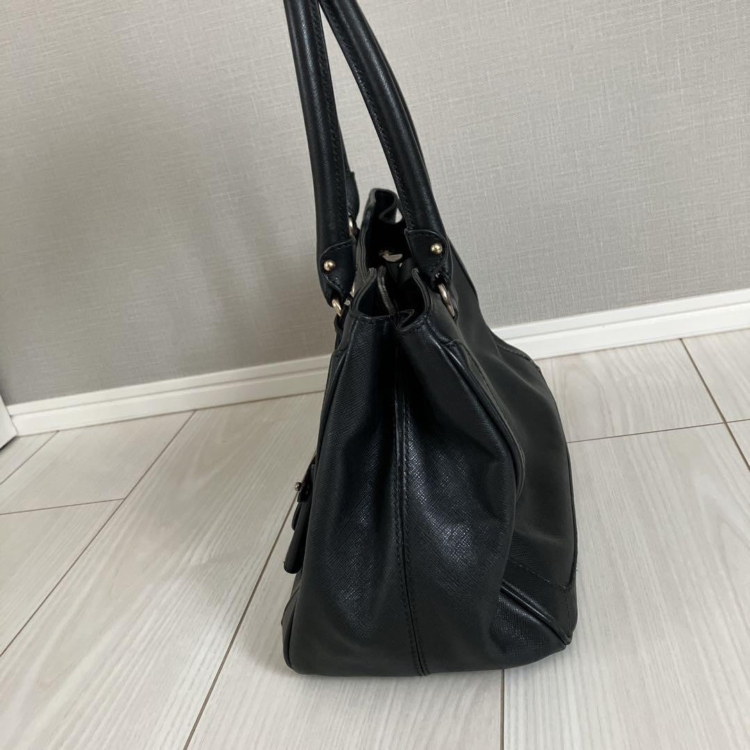 Salvatore Ferragamo Hand Bag Tote Purse Gancini Black Authentic