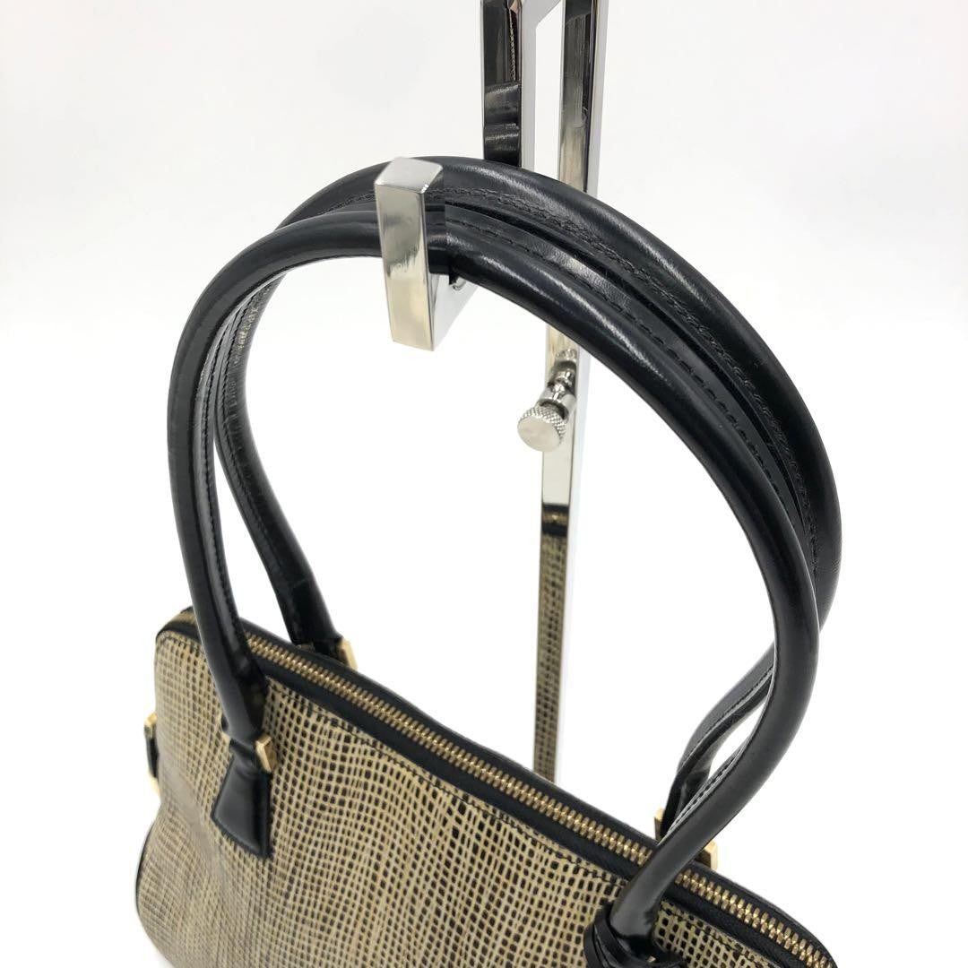 Salvatore Ferragamo Hand Bag Tote Purse Leather Black Authentic