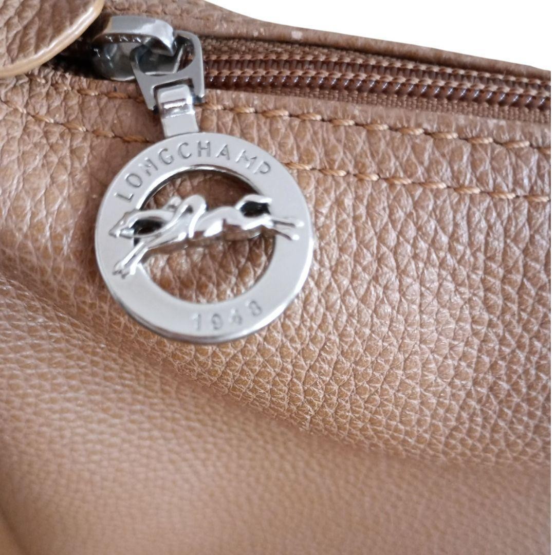 Longchamp Shoulder Bag Purse Brown Beige Authentic