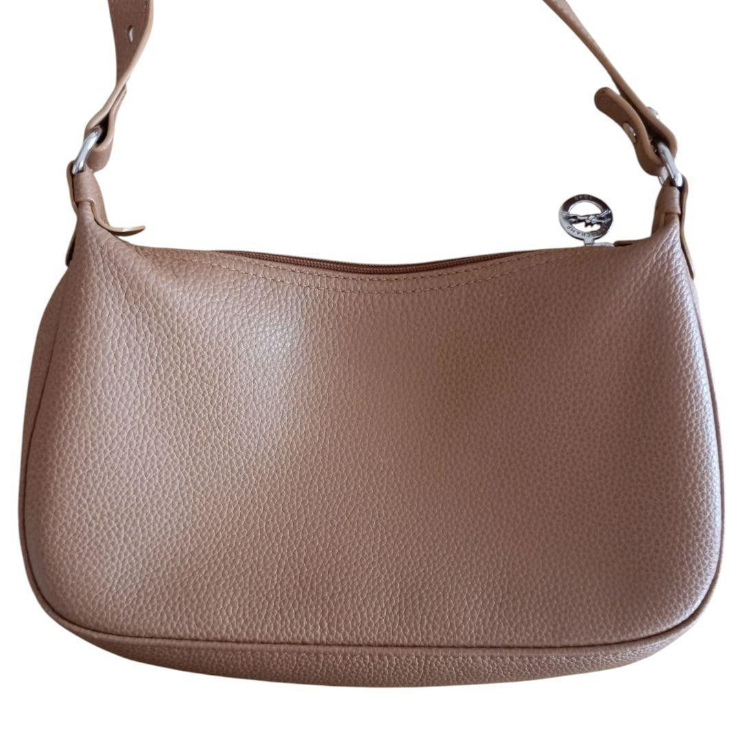 Longchamp Shoulder Bag Purse Brown Beige Authentic