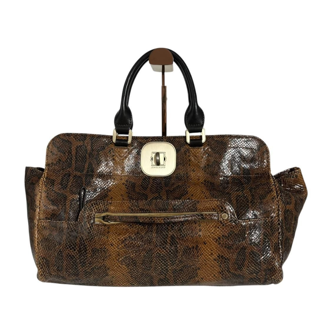 Longchamp Hand Bag Tote Purse Turn Lock Authentic
