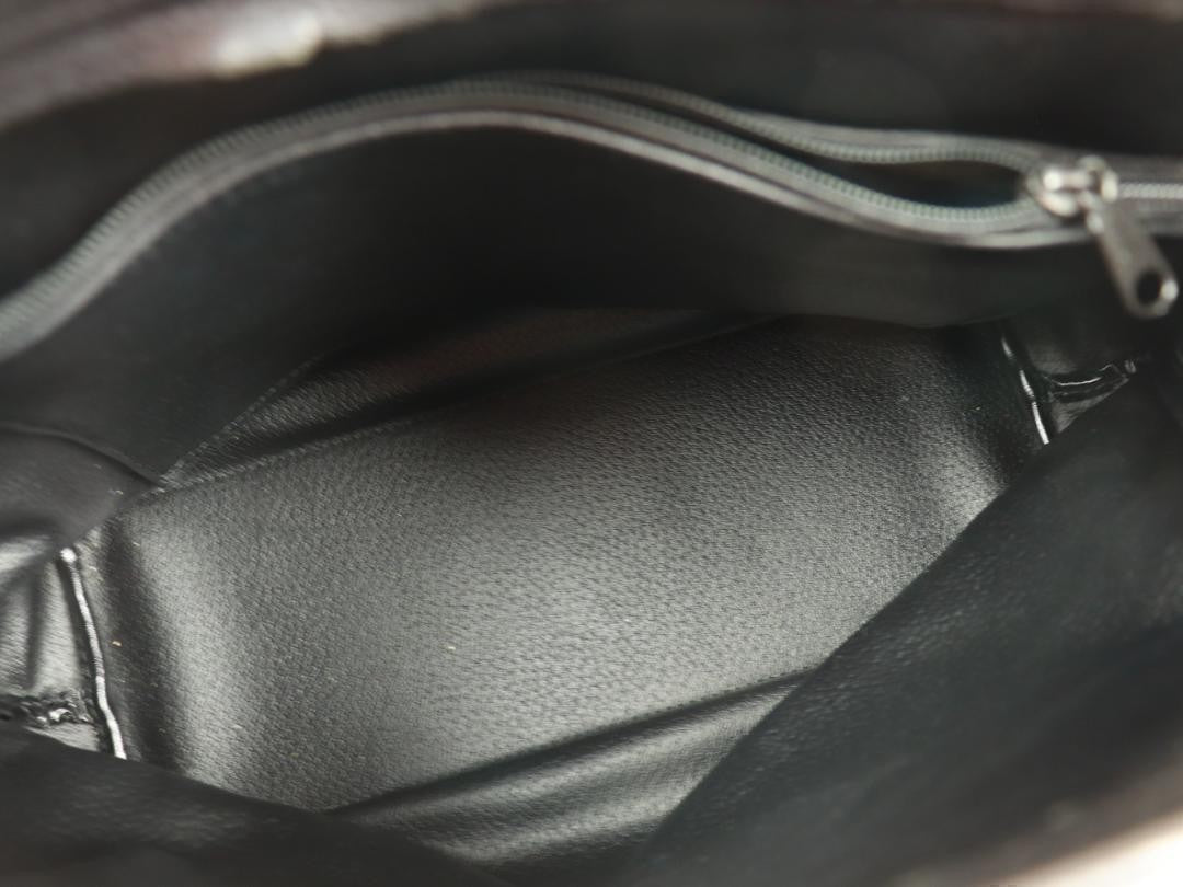 Longchamp Hand Bag Tote Purse Leather Black Authentic