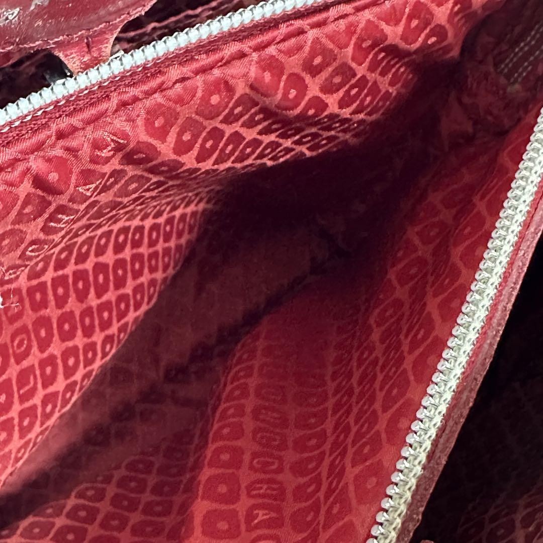 Longchamp Hand Shoulder Bag Tote Purse 2way Red Authentic