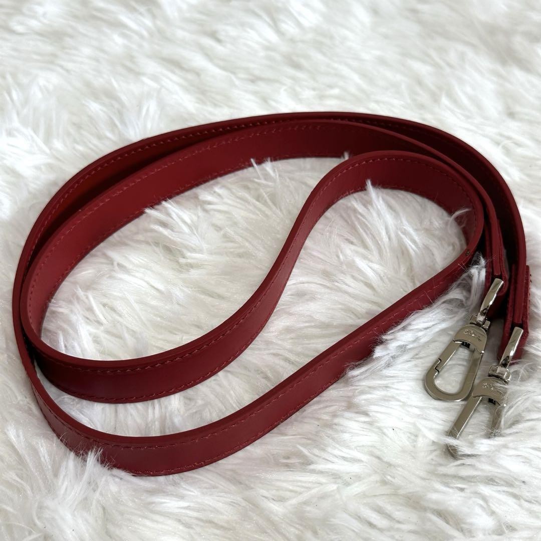 Longchamp Hand Shoulder Bag Tote Purse 2way Red Authentic