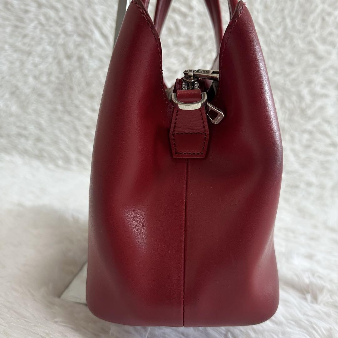 Longchamp Hand Shoulder Bag Tote Purse 2way Red Authentic
