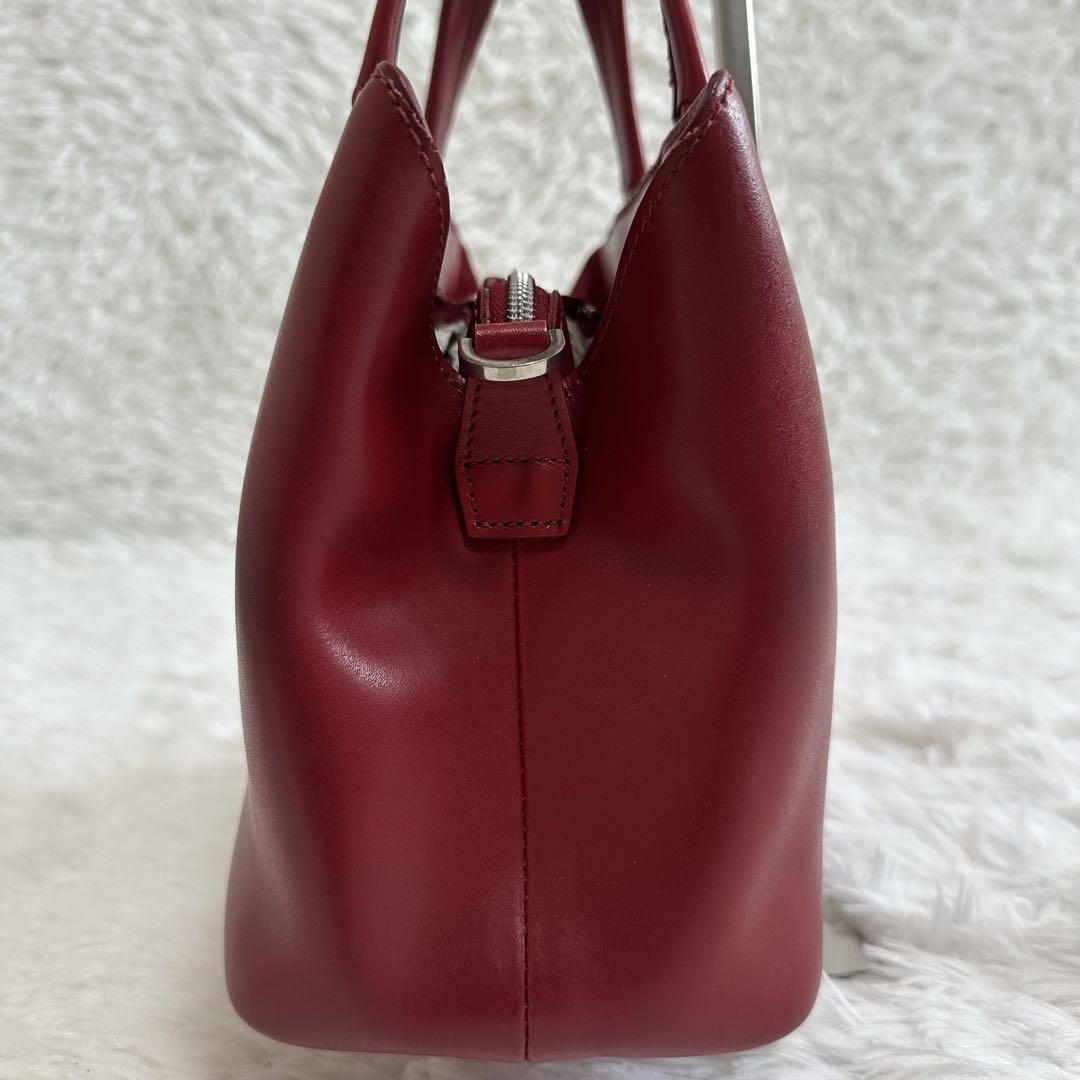 Longchamp Hand Shoulder Bag Tote Purse 2way Red Authentic