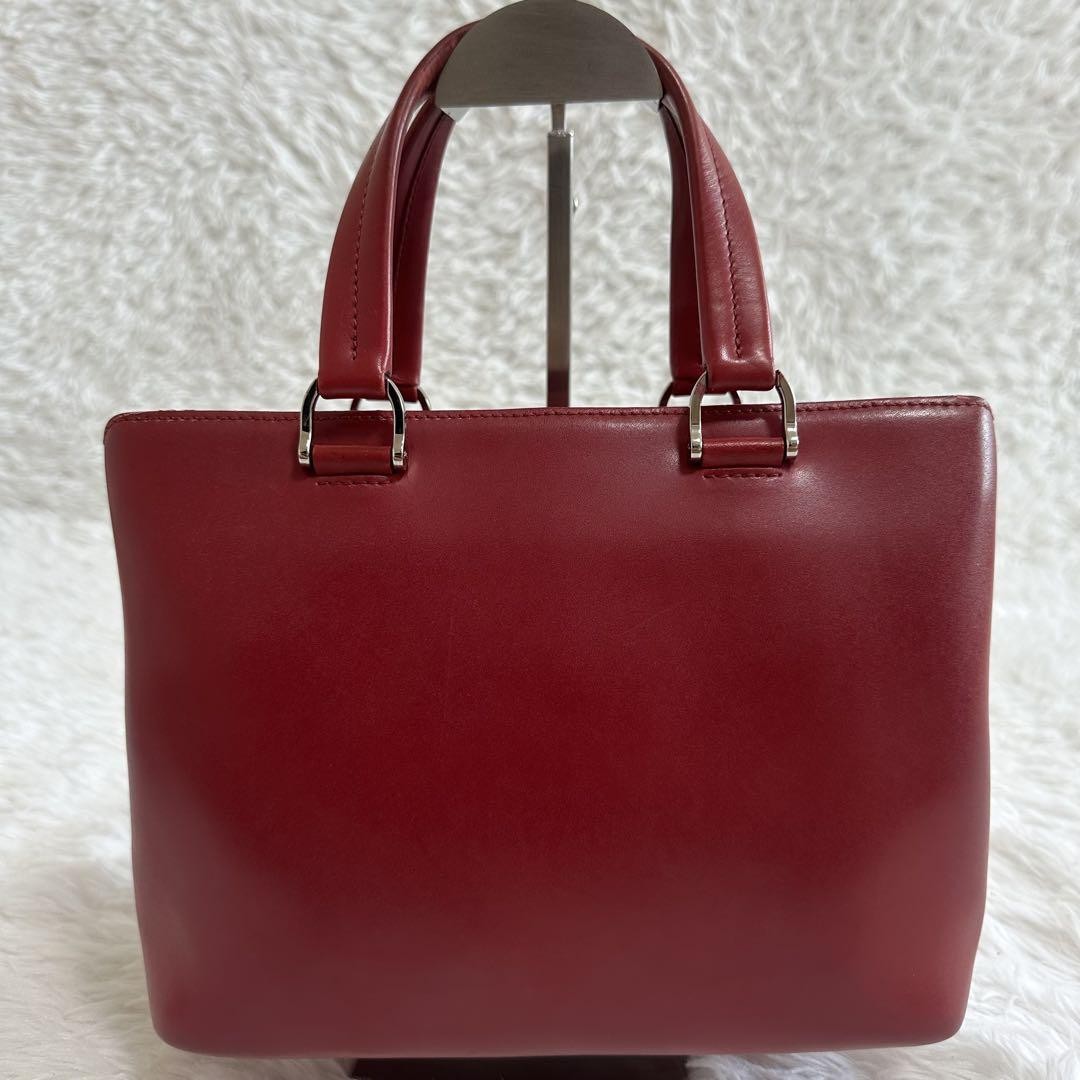 Longchamp Hand Shoulder Bag Tote Purse 2way Red Authentic