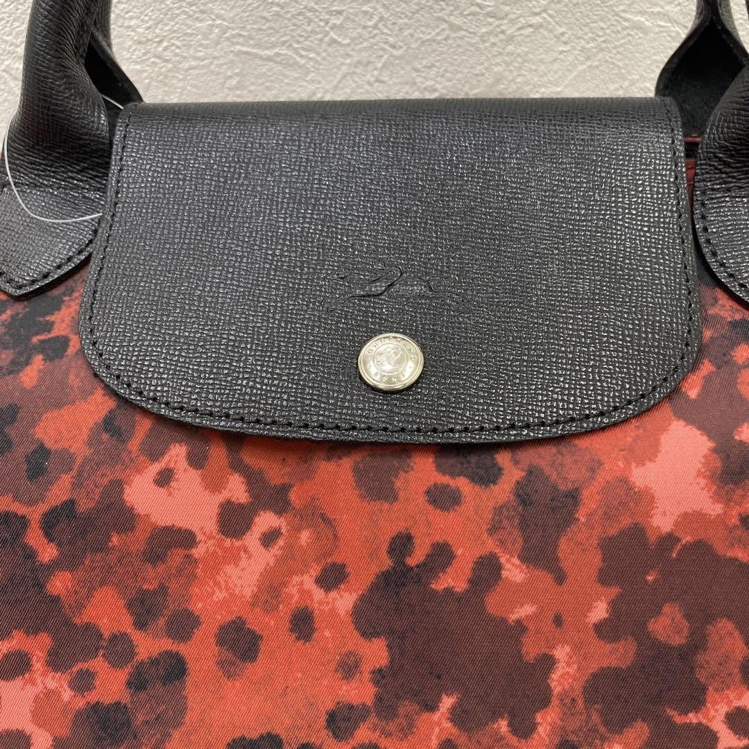 Longchamp Hand Bag Tote Purse Le Pliage Red Authentic