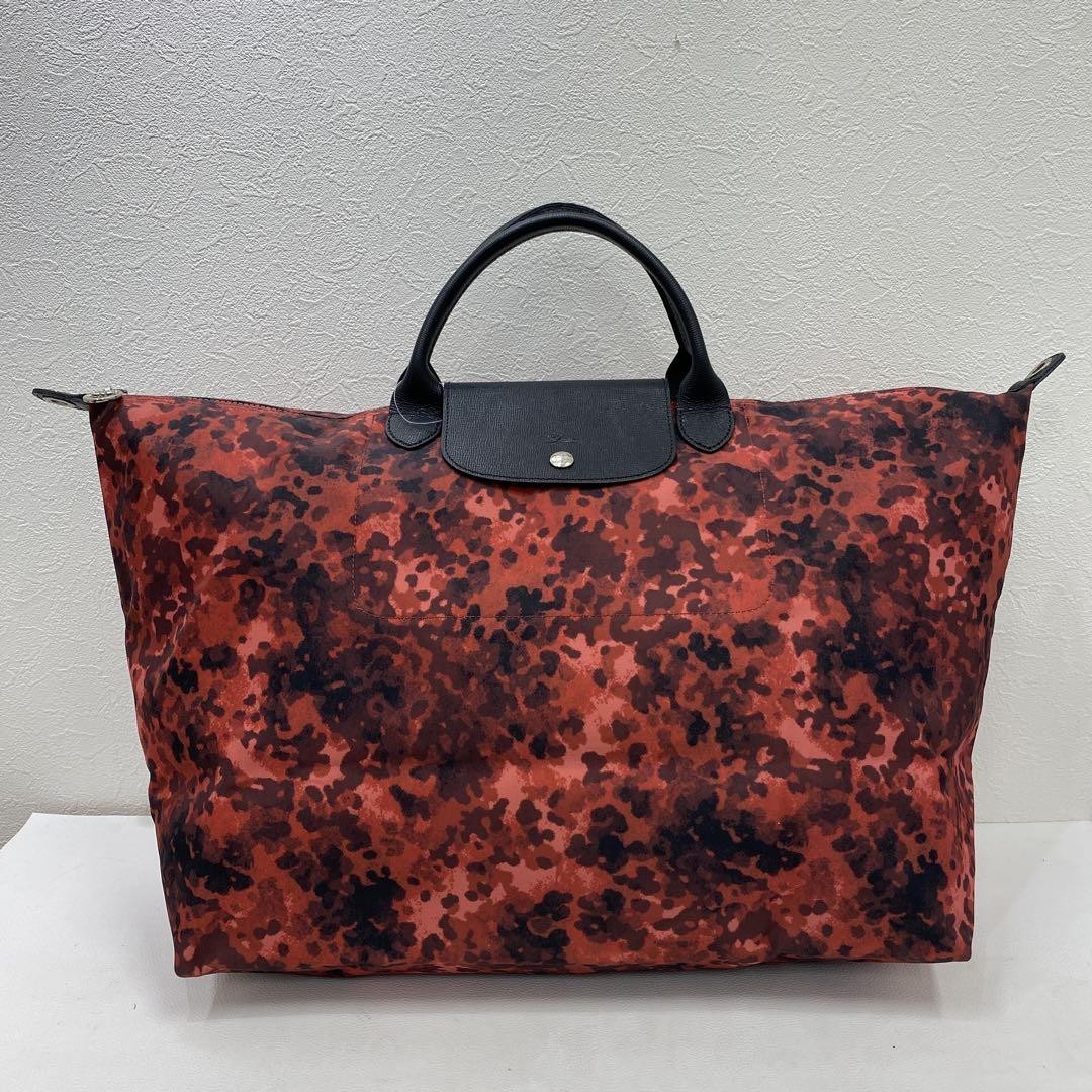 Longchamp Hand Bag Tote Purse Le Pliage Red Authentic