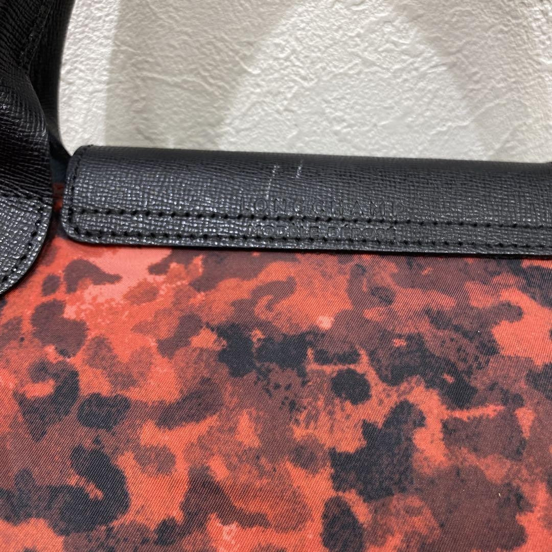 Longchamp Hand Bag Tote Purse Le Pliage Red Authentic