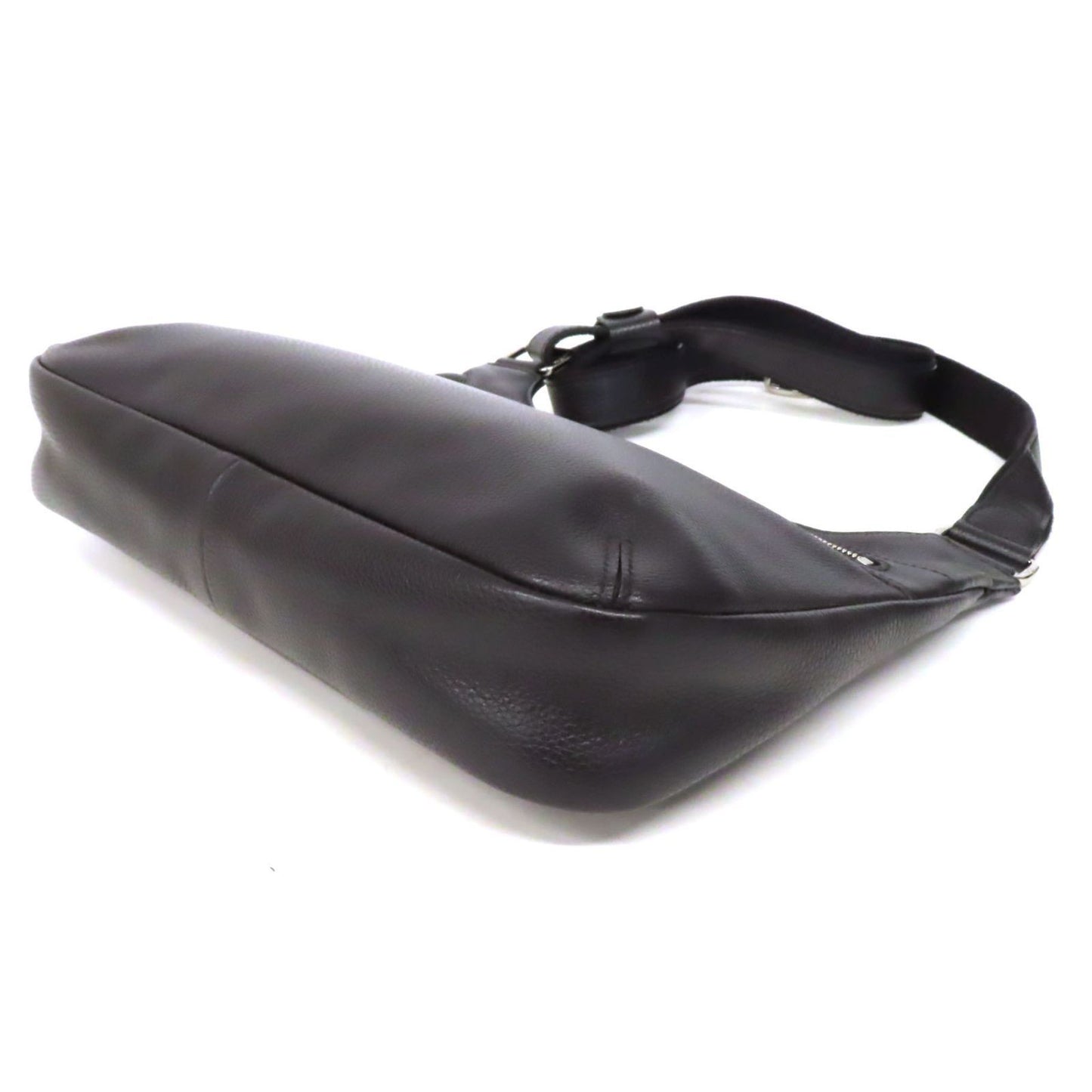 Longchamp Shoulder Bag Purse Leather Black Authentic