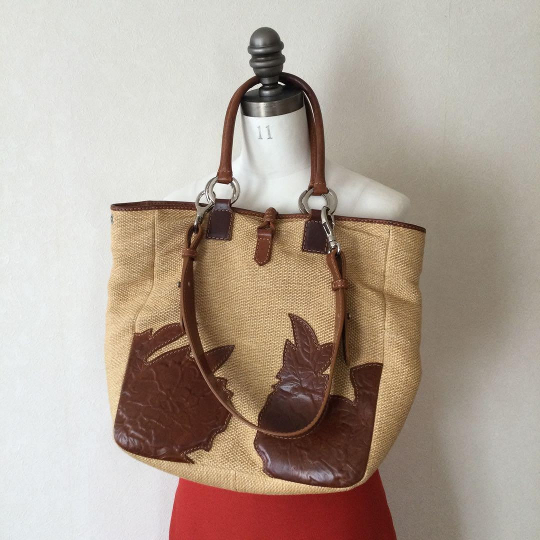 Valentino Hand Bag Tote Purse Beige Authentic