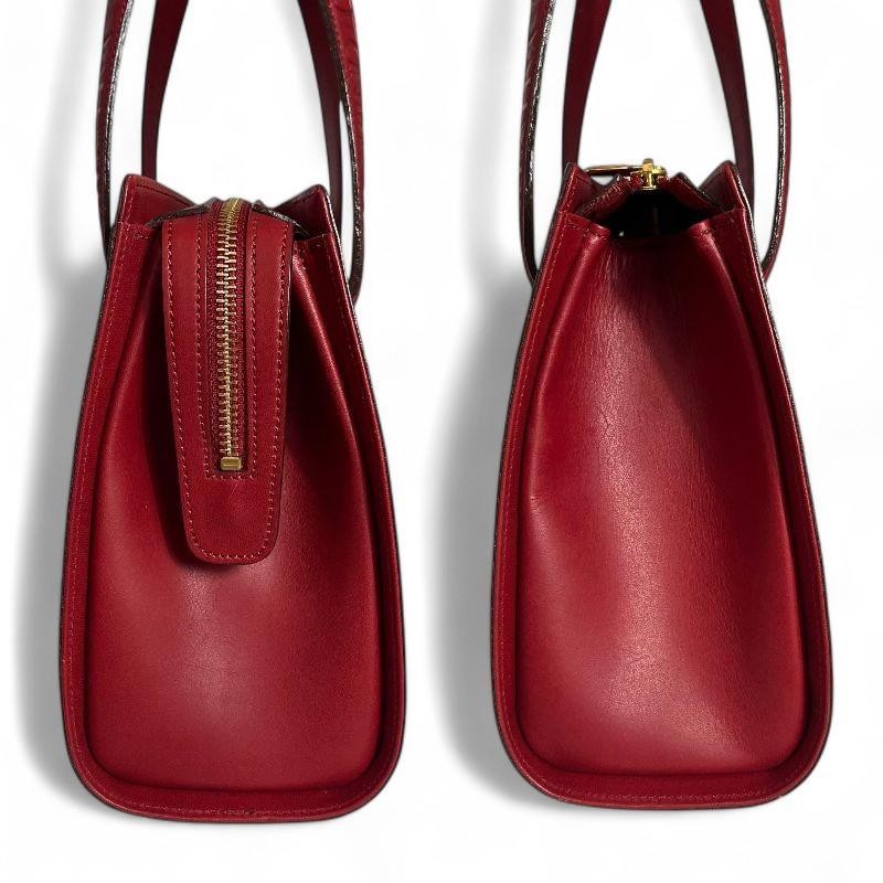 Valentino Garavani Hand Bag Tote Purse Leather Red Authentic