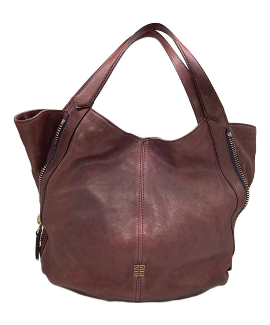 GIVENCHY Shoulder Bag Purse 4G Leather Purple Authentic